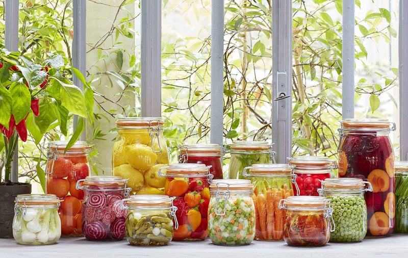 Le Parfait Super Jar, Canning Jars, 2L French Glass Canning Jar w/Round Body, Glass Jars w/Airtight Lid, Canning Jars Wide Mouth, Glass Jar With Lid, Clear Jar, Clear Glass Jars (64oz/2 Quarts, 3 pk) - Image 2